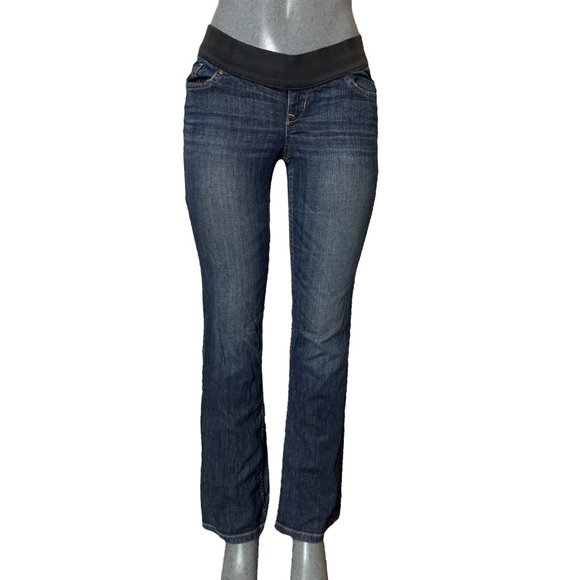 Old Navy Maternity Low Rise Boot Cut Knit Panel Womens Jeans Tag 30 Blue W30xL31 - Picture 1 of 12